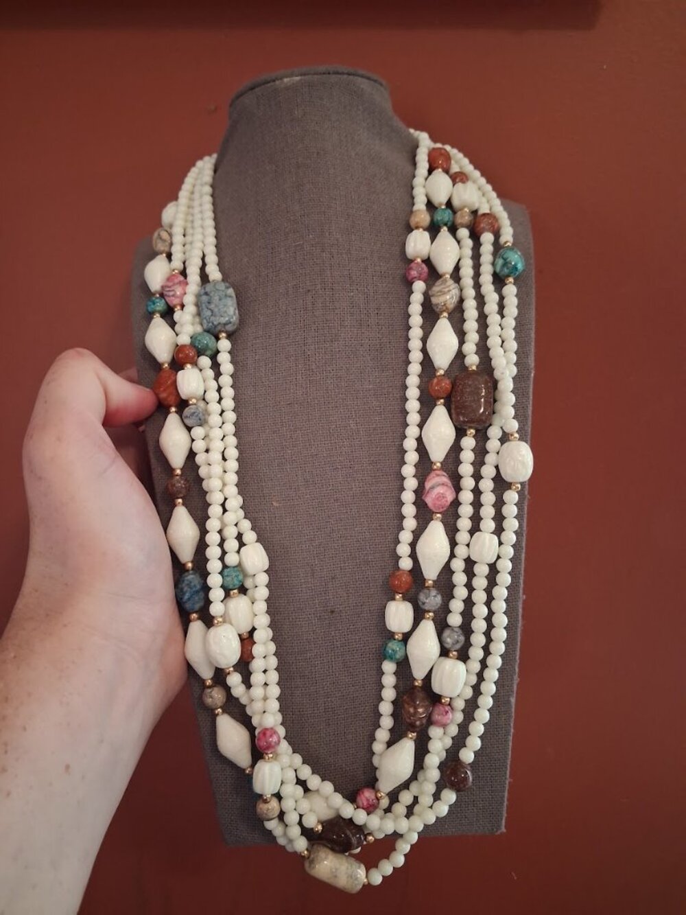 26 inch Beaded statement necklace